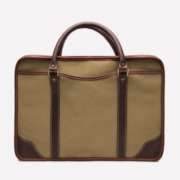 Women's Canvas Briefcase Olive Havana